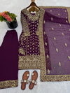Nsr 879 Heavy Faux Georgette Top With Pant Dupatta Wholesale Market In Surat
